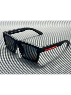 New Prada Linea Rossa Men Matte Black Sunglasses 58-18-145